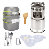 Kit De Cocina Para Acampar Portátil Con Estufa.olla Antiad