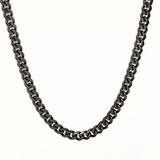 Collar Cadena Estilo Cubano Unisex Acero Inoxidable Negro