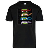 Playera Negra De  Tmnt Tortugas Ninja A816