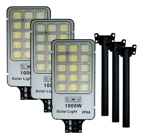 Pack X3 Focos Solares 1000w Potentes Foco Exterior Led