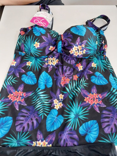 Malla Tankini Sol Y Oro Con Bombacha Vedetina Alta - 3153 