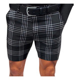 Pantalones Cortos De Cinco Puntos A Cuadros De O Para Hombre