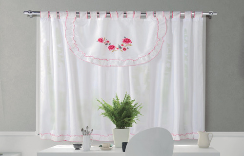 Cortinas Cortas Bordadas Presillas Agarraderas Envio Gratis 