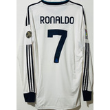 Jersey Real Madrid Manga Larga 2013 Local Blanco Ronaldo