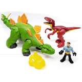 Imaginext Jurassic Stegosaurus E Velociraptor Mattel