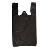 Bolsas Plasticas Tipo Camiseta 28x35 Cm 100 Un / Negro