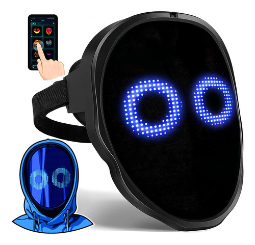 Mascara Led Programable Bluetooth App, Cosplay Recargable