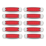 10pz Luces Para Camion Barra Plafones 12led 10-30v Rojo