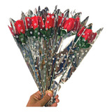 60 Rosas Presente Natal Mães Vermelha Com Embalagem 