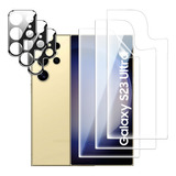 3 Piezas Hidrogel + 3 X Lente Para Samsung Galaxy S23 Ultra
