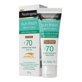 Protetor Solar Facial Pele Negra Fps 70 Neutrogena Sun Fresh Derm Care Bisnaga 40g