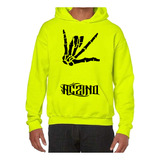 Sudadera Aczino Rap Color Neon Mano Huesos Hip Hop