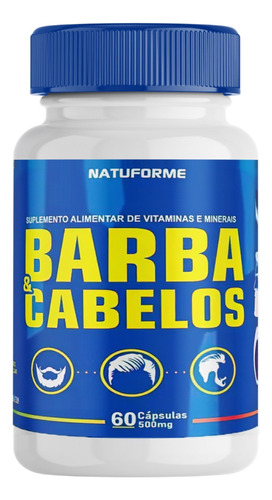 Suplemento Alimentar Barba & Cabelos  60 Cápsulas 500mg