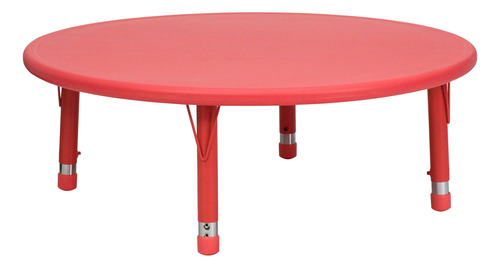 Flash Furniture Wren - Mesa Redonda De Plastico Rojo Ajustab