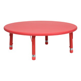 Flash Furniture Wren - Mesa Redonda De Plastico Rojo Ajustab