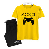 Conjunto Camiseta E Shorts De Moletom Retro Games Jogos