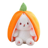 Conejo Zanahoria Reversible Peluche Kawai 35cm Color Naranja