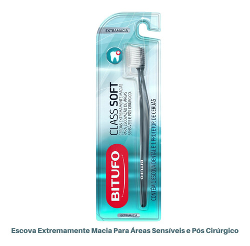 Escova De Dente Bitufo  Class Soft Extra Macia Com Protetor