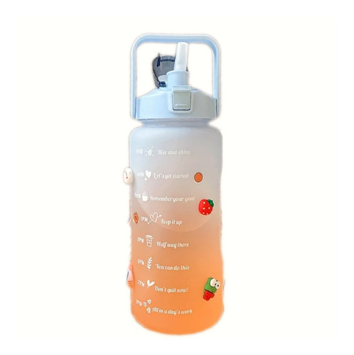 Botella De Agua Motivacional Cilindro Termo 2 Litro Portatil