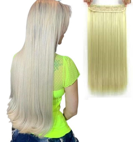 Aplique Cabelo Tic Tac Loiro 70cm 150g Fibra Bio Orgânico 