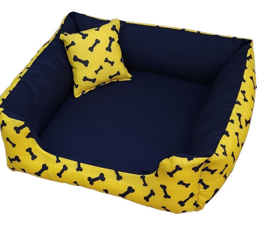 Cama Pra Cachorro Gato Caminha Pet De Cachorro 60x60 Cor Amarelo E Preto