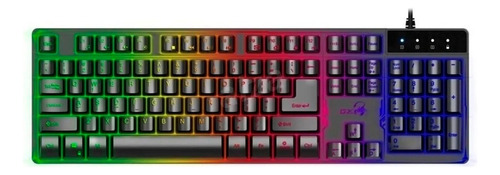 Teclado Gamer Genius Gx Gaming Scorpion K8 Qwerty Inglés Us Color Negro Con Luz De 7 Colores