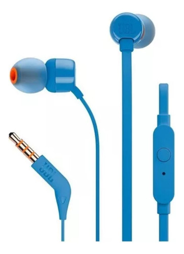 Audifono Jblt110 Manoslibres Cable Antienredos 3.5 Mm Azul