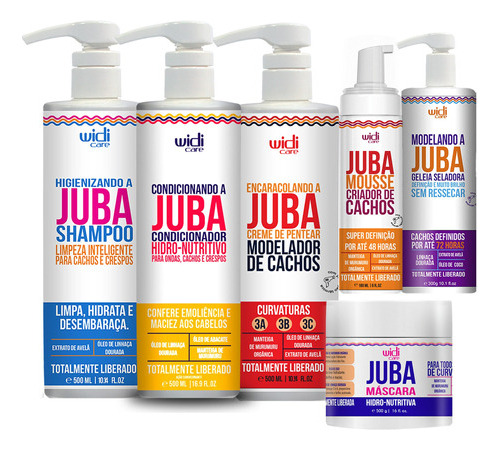 Kit Completo Encaracolando Shampoo Condiciona Juba Widi Care