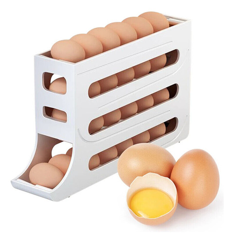 Caixa De Armazenamento De Geladeira Rolling Egg Organizer De