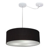 Lustre Pendente Cilíndrico Md-4222 45x15cm Preto Bivolt