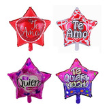 Pack 24 Globos Estrellas Amor Te Quiero Te Amo Con Varillas