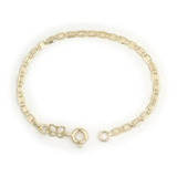 Pulseira Infantil Folheada Ouro Elo Achatado Rommanel 550804