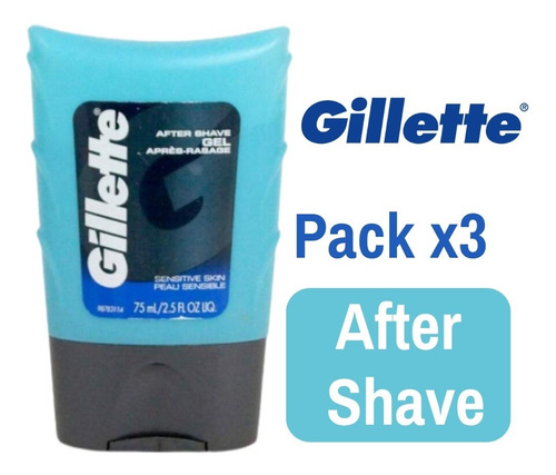 Gel After Shave Gillette 75ml - Pack X3