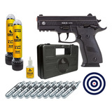 Pistola Co2 P226 Blowback 4.5mm Semiautomático + Case+ Kit