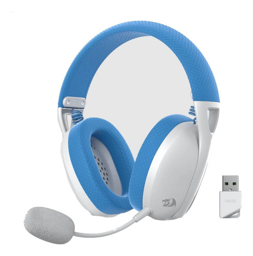 Audifonos Inalambricos Redragon Ire Pro H848 Blanco Y Azul