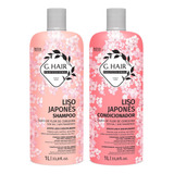 Kit G.hair Profissional Liso Japonês  Shampoo Cond 1 Litro