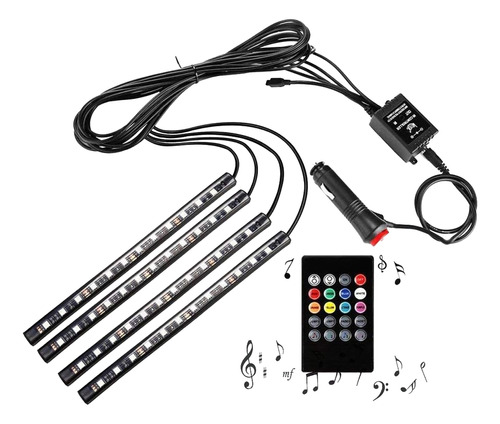 Luz Led Con Control Para Interior De Auto Multicolor