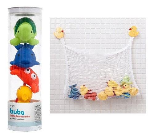 Organizador Brinquedos Banho + Animais Marinhos Buba