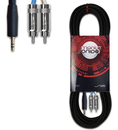 Cable Miniplug A 2 Rca Stereo 10 Mts  Grueso P/ Consola Pc