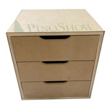 Cajonera Interior Placard Mdf - 3 Cajones Altos -  Pinoshow