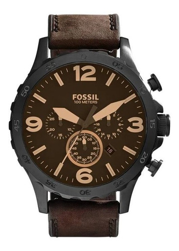 Relógio Fossil Masculino Em Couro Nate Jr1487/0mn