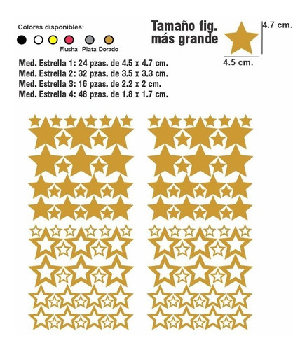 Sticker Plantila Estrellas Varios Tamaños