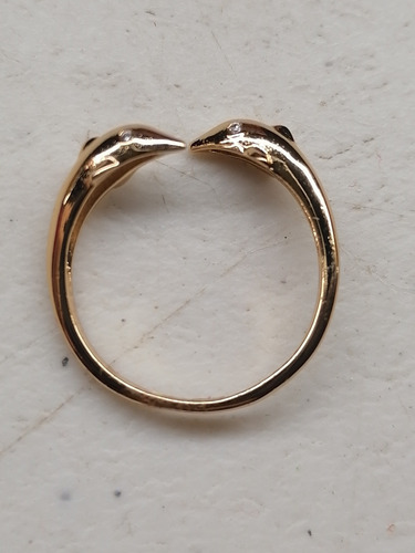 Anillo De Delfines Oro Laminado 