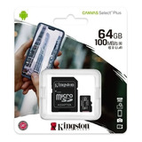 Microsd Sdhc 64 Gb Kingston  Clase 10 100 Mb/s Video Hd