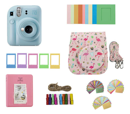 Cámara Instantánea Instax Mini 12 Azul Con Accesorios