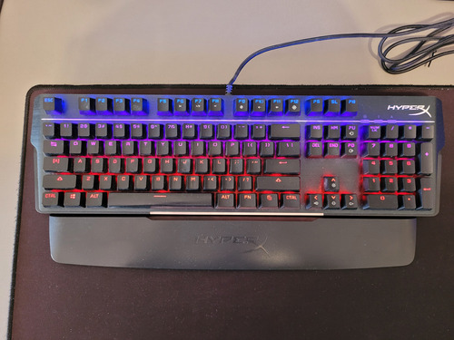 Teclado Gamer Hyperx Mars Rgb Inglês Us Outemu Blue Preto