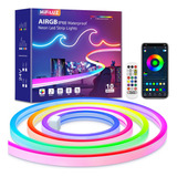 Tira De Luces De Neón Bluetooth Rgb Ip68 De 10m Flexible