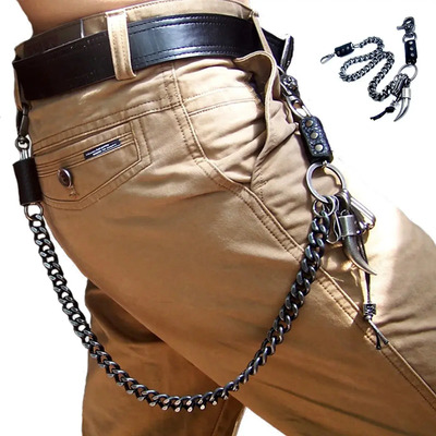 Cráneo Punk Vintage Cadena Para Pantalón Accesorios Vaqueros Negro