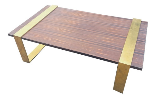 Mesa Ratona De Madera Maciza Y Patas De Hierro Y Bronce A239