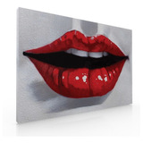 Cuadro Decorativo Canvas  Para Sala Labios Rojos